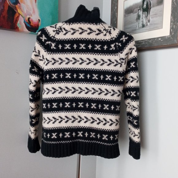 Hudson North Limited Edition black/white Full Zip Knit Lambswool Cardigan size S - Picture 3 of 10